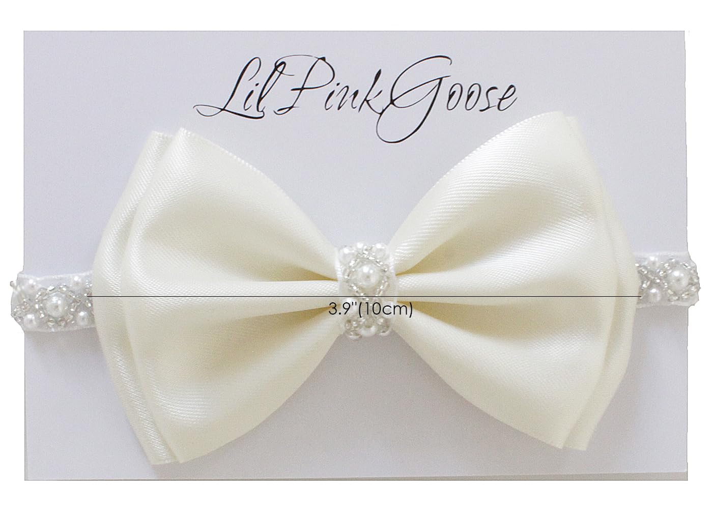 LilPinkGoose pearl rhinestone band adds delicate sparkle to newborn looks.
