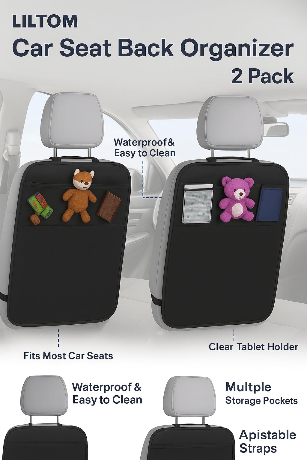 LILTOM durable wipe-clean material makes quick cleanup after rides with little mess