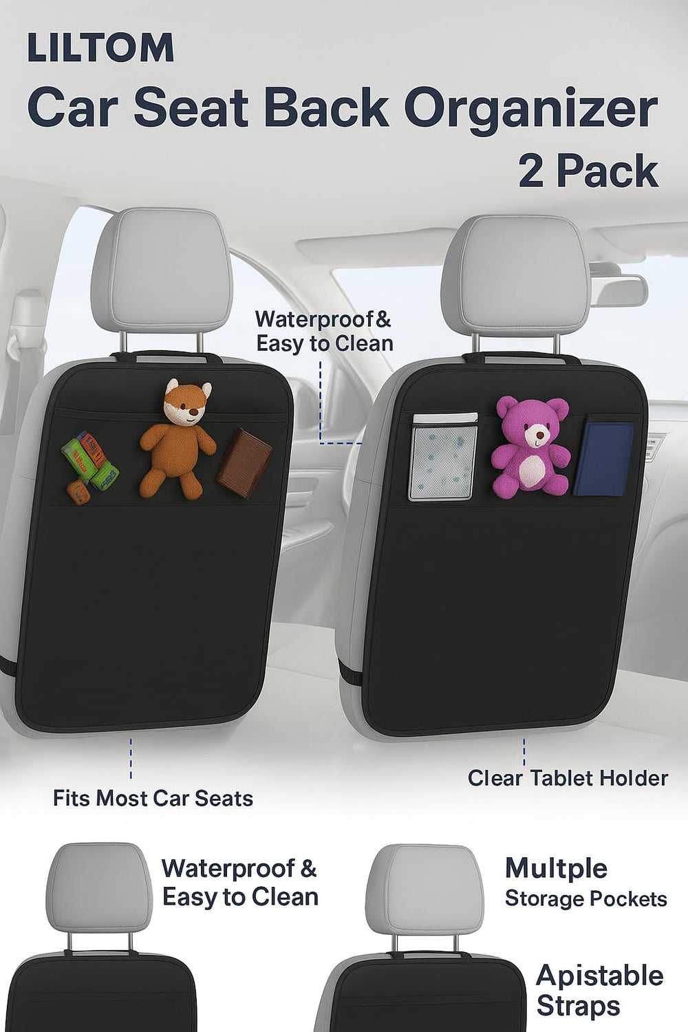 LILTOM durable wipe-clean material makes quick cleanup after rides with little mess