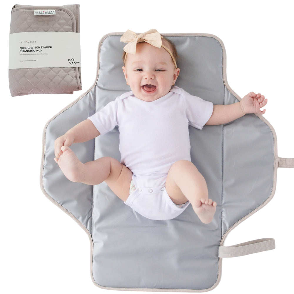 Lily Miles baby changing pad soft sand front view showcases cushioned comfort.
