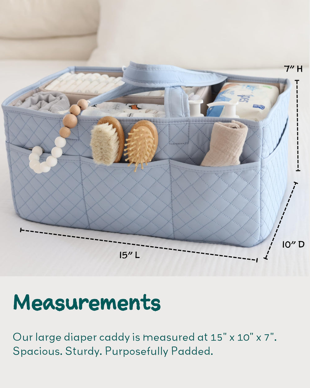 Lily Miles Baby Diaper Caddy dedicated diaper-wipes section supports tidy feeding prep