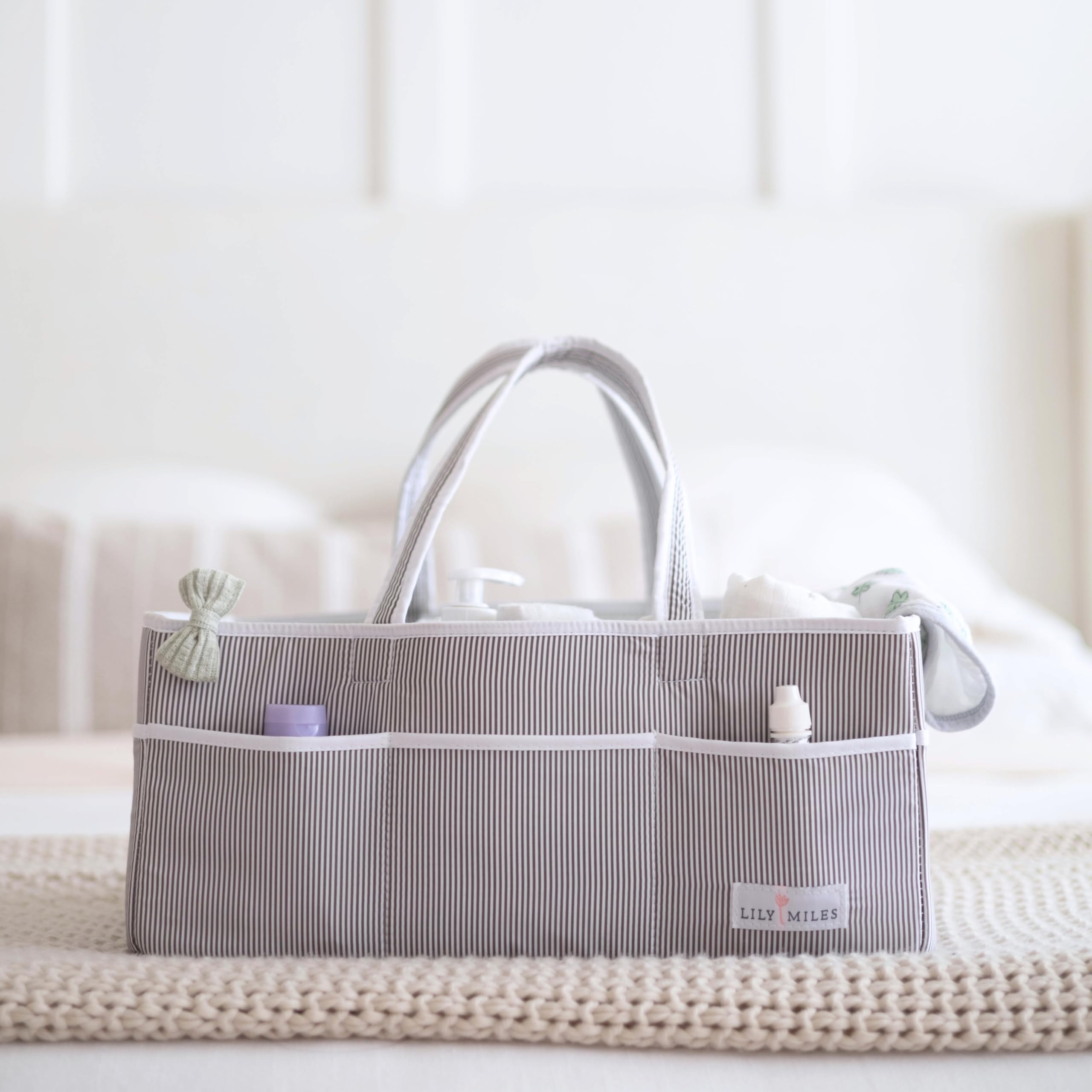 Lily Miles Baby Diaper Caddy foldable design aids travel packing