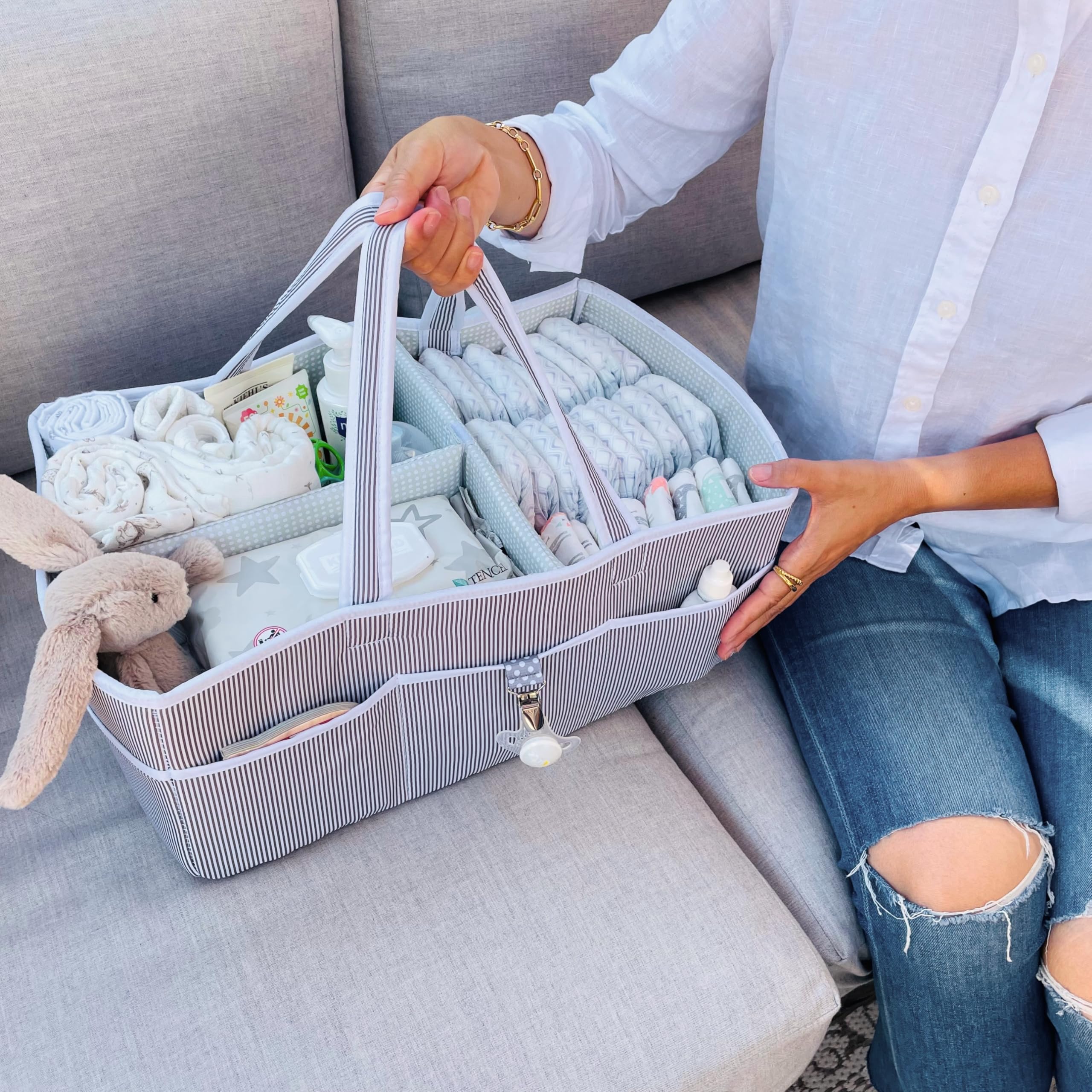 Lily Miles Baby Diaper Caddy nursery organization simplifies diaper changes
