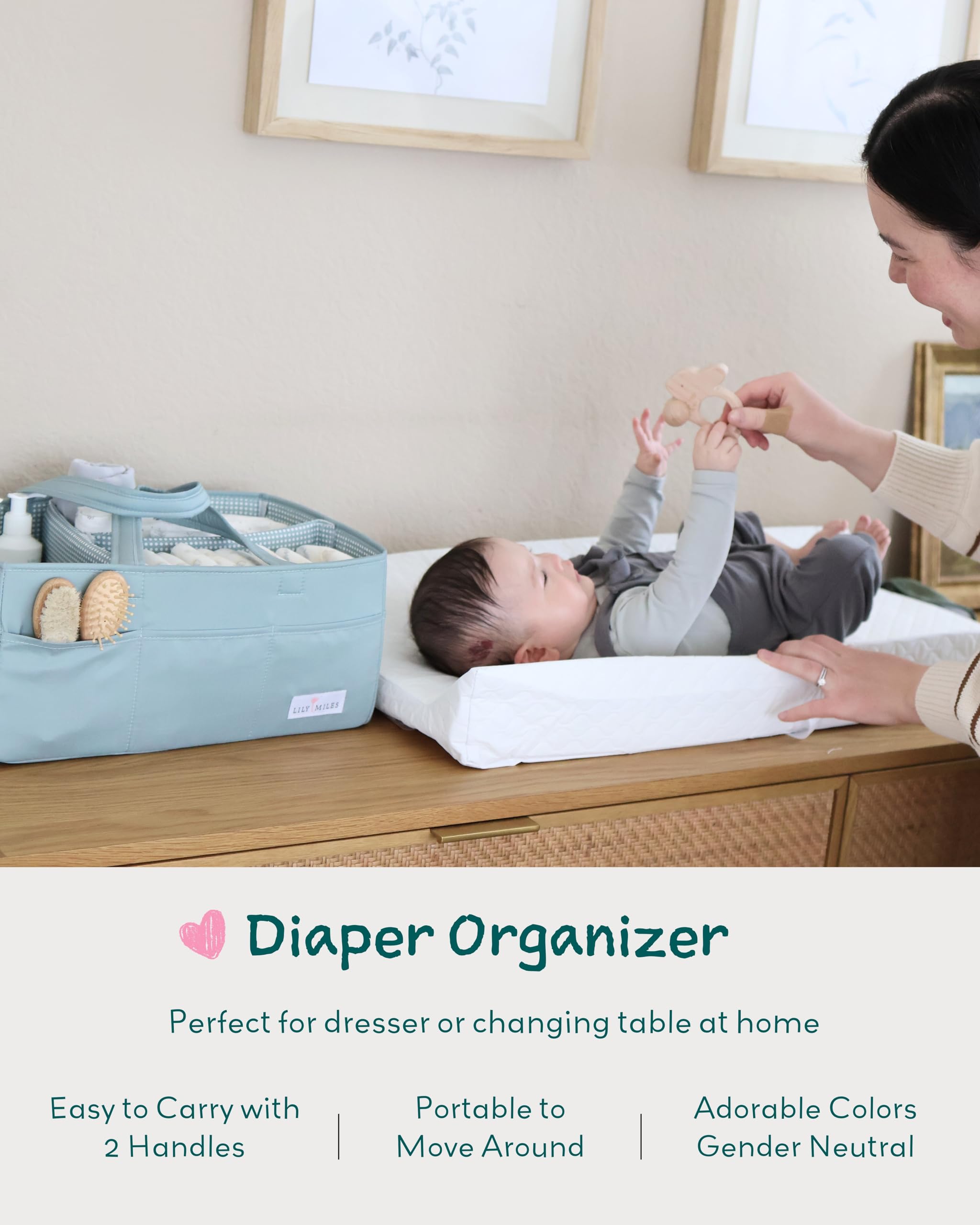 Lily Miles caddy dividers showing adjustable compartments for growing needs