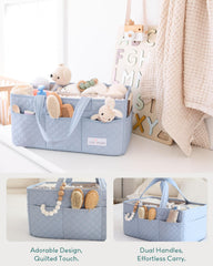 Lily Miles Baby Diaper Caddy removable dividers organize diapers and accessories for quick access
