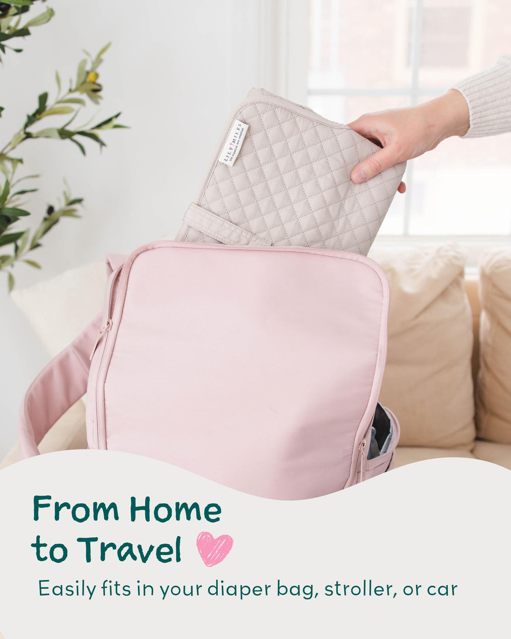 Lily Miles diaper caddy compatibility shows coordinated diapering system.