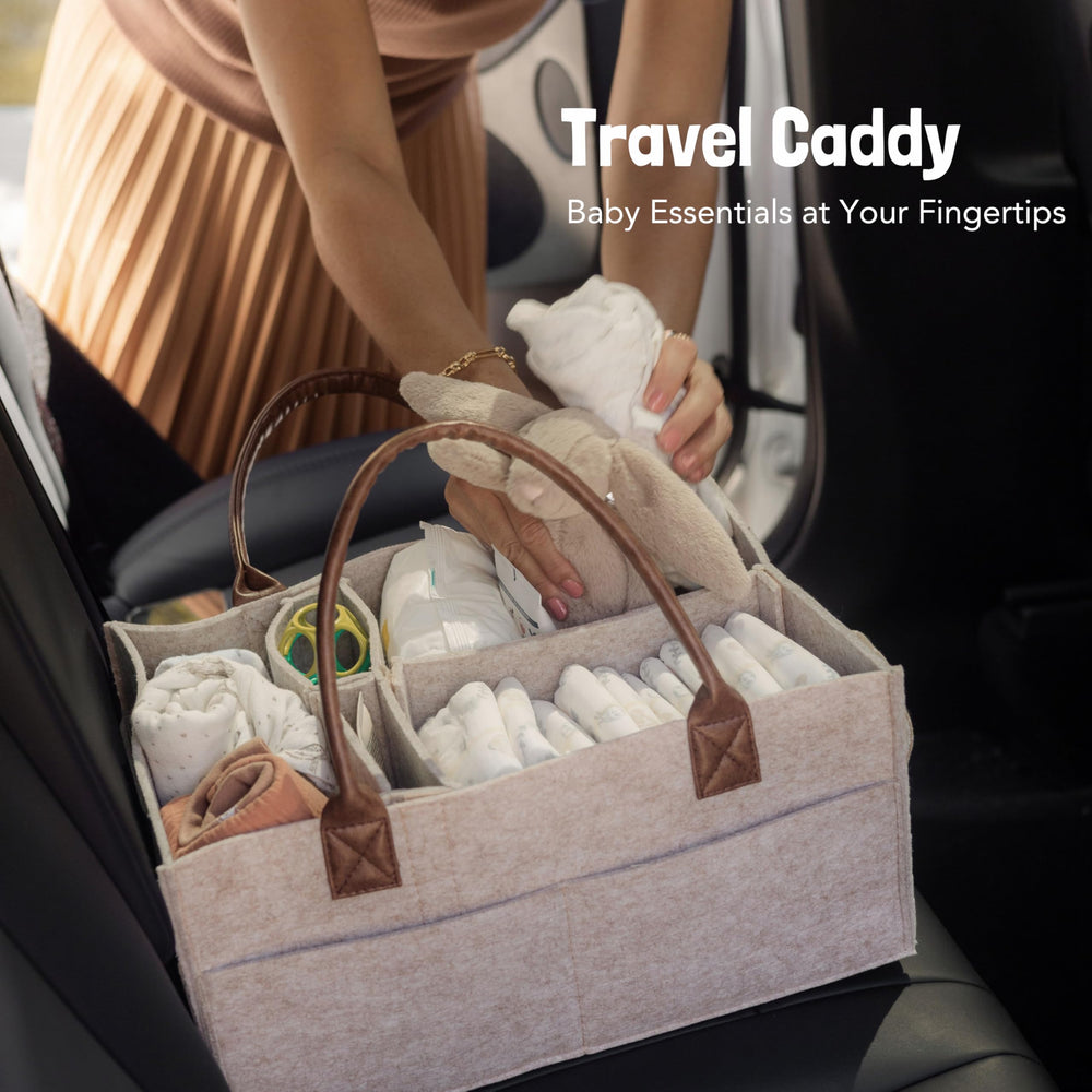 Lily Miles diaper caddy organizer premium thick felt showcases quality for long-term family use.