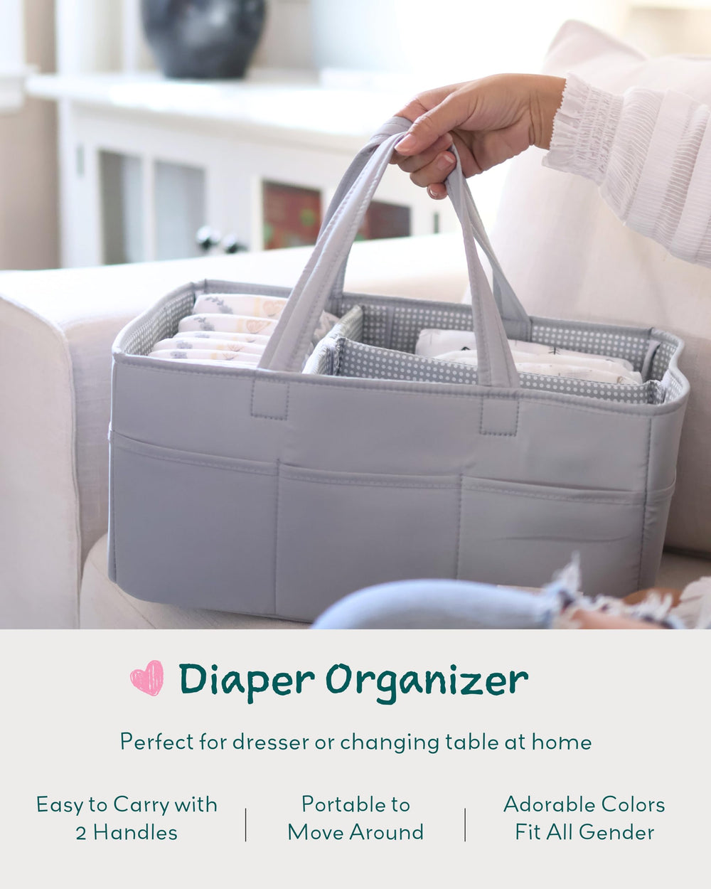 Lily Miles sturdy handles enable easy transport between rooms.