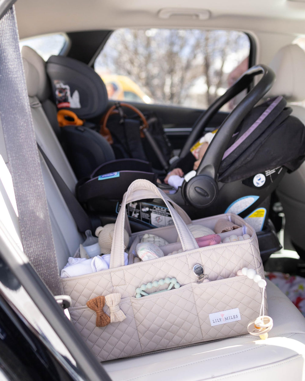 Lily Miles quilted nursery storage adds soft texture and durability to nurseries.