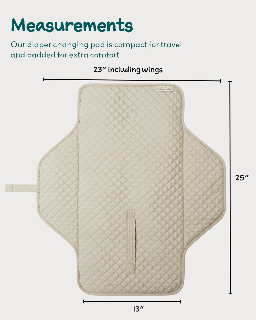 Lily Miles travel diaper pad in diaper bag demonstrates ultra-portable design.