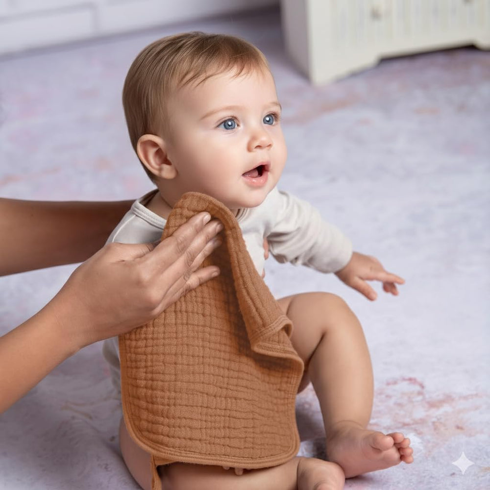 LILY O LAUREL burp cloths shown in varied colors and prints