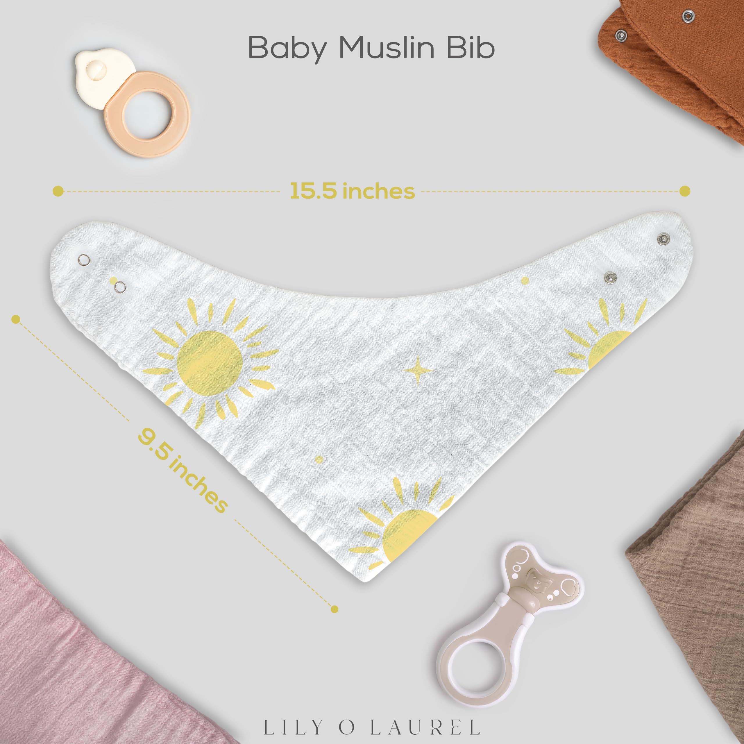 LILY O LAUREL bib absorbent texture capturing drool and spit-up effectively