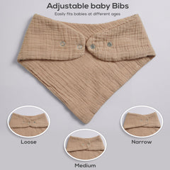 LILY O LAUREL bib close-up of adjustable snaps for growing babies