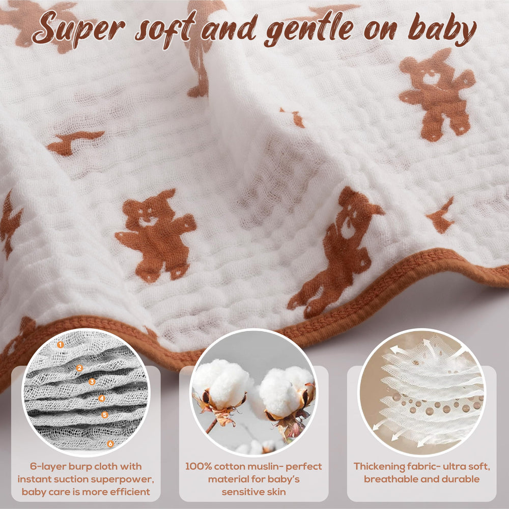 LILY O LAUREL muslin burp cloths folded close-up showing softness