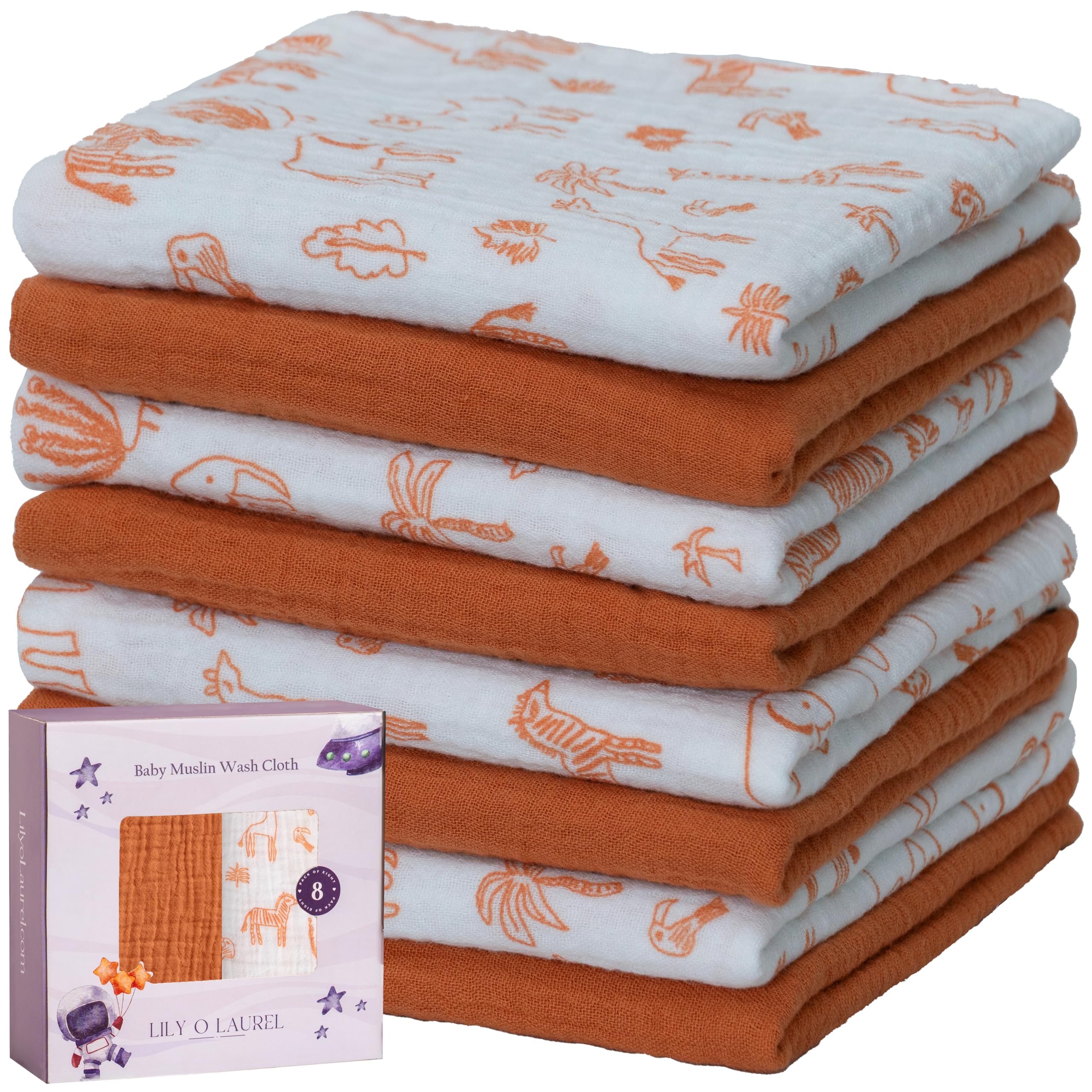 LILY O LAUREL muslin washcloth soft-baby close-up texture for gentle newborn skin care