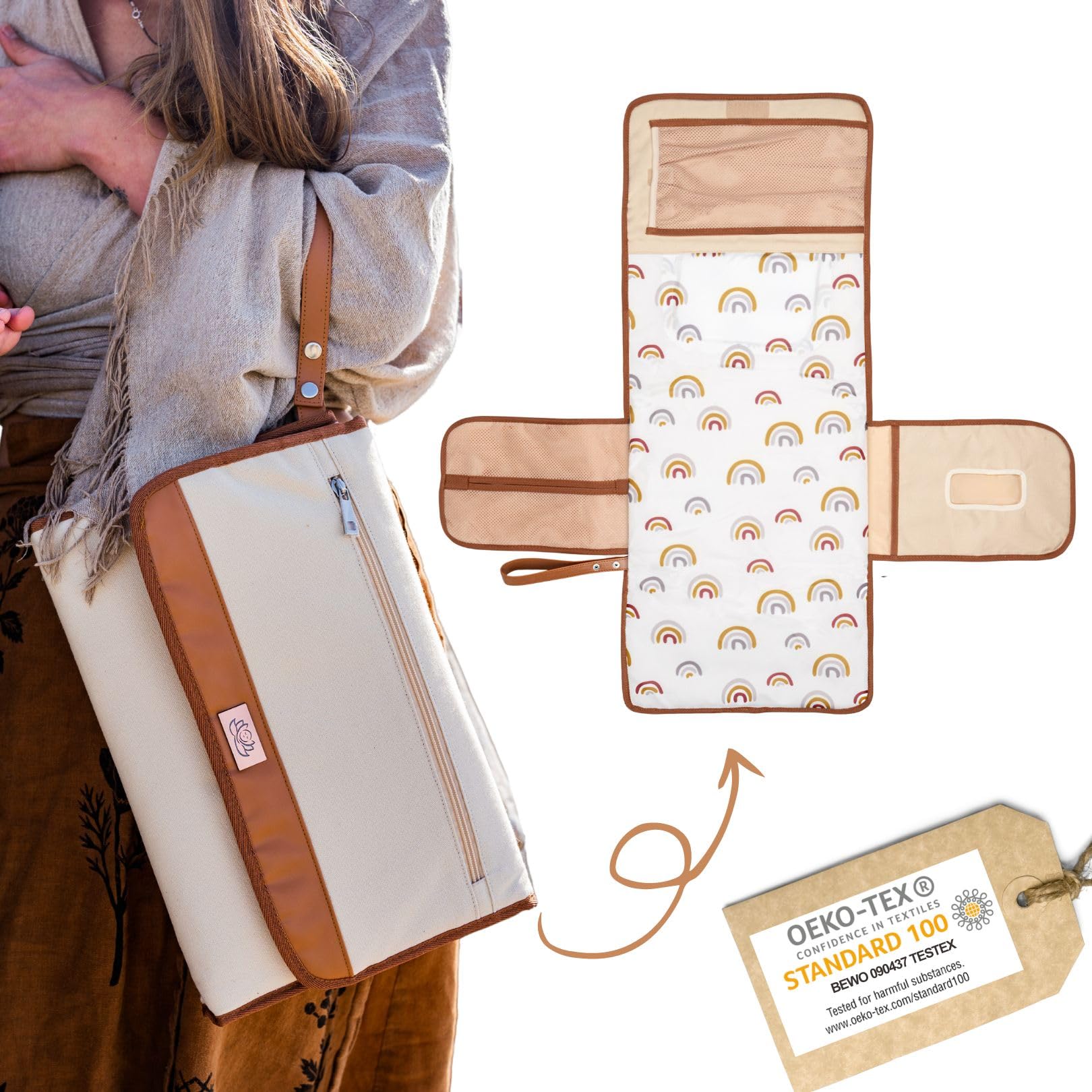 LilyMoon portable diaper changing pad closed for compact travel convenience.