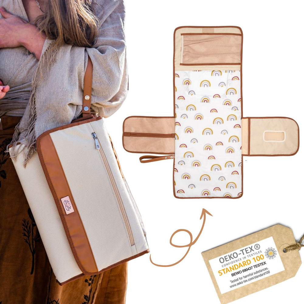 LilyMoon portable diaper changing pad closed for compact travel convenience.