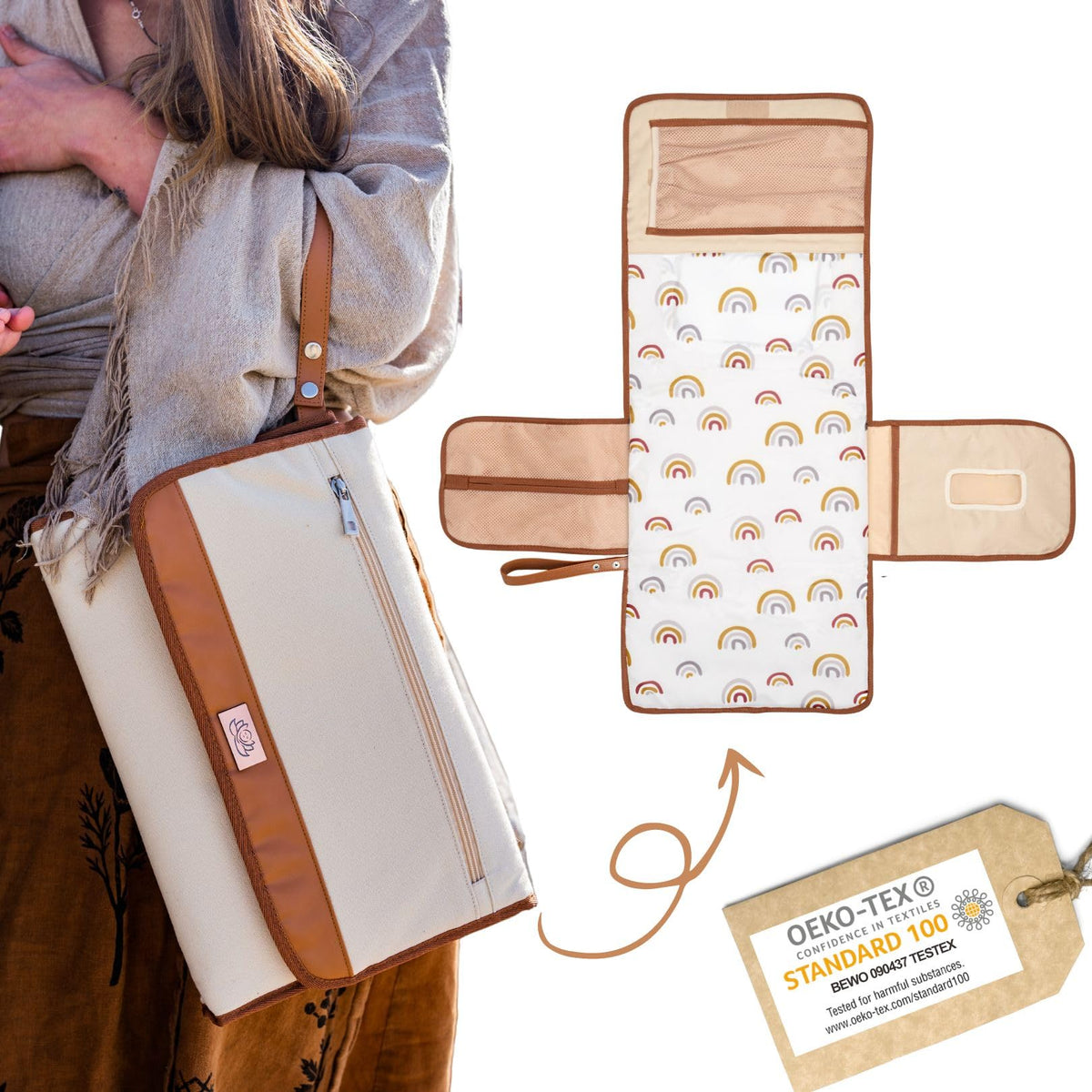 LilyMoon portable diaper changing pad closed for compact travel convenience.