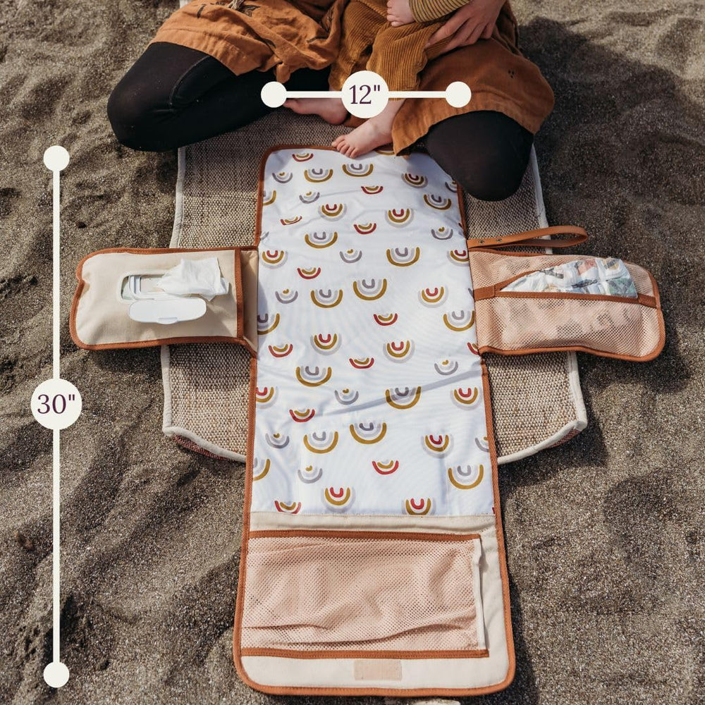 LilyMoon vegan leather linen oxford finish adds stylish durability for travel.