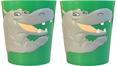 Lily's Home 3D Hippo tumbler front view with grinning hippo, easy grip for kids