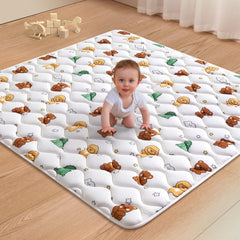 LILYVIBEBEARHAPPY baby play mat foam surface for soft crawls and tummy time.