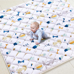 LILYVIBEBEARHAPPY baby play mat 79x63 inches laid out for spacious tummy time use.