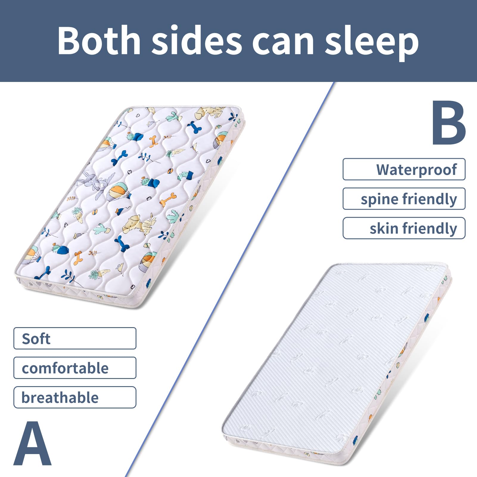 LILYVIBEBEARHAPPY bassinet mattress quiet foam ensures peaceful naps for baby and parents