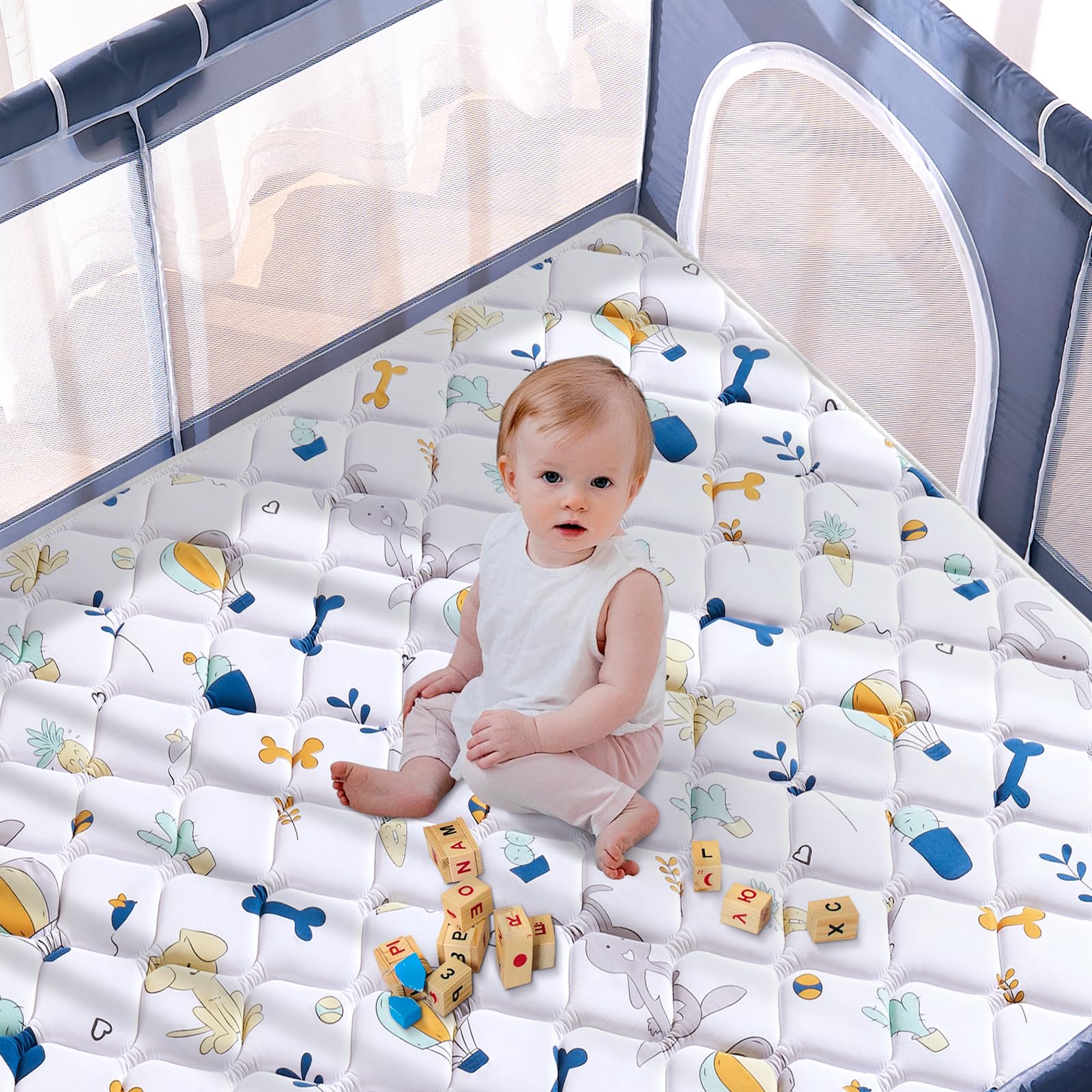 LILYVIBEBEARHAPPY premium foam baby play mat easy care keeps stains away