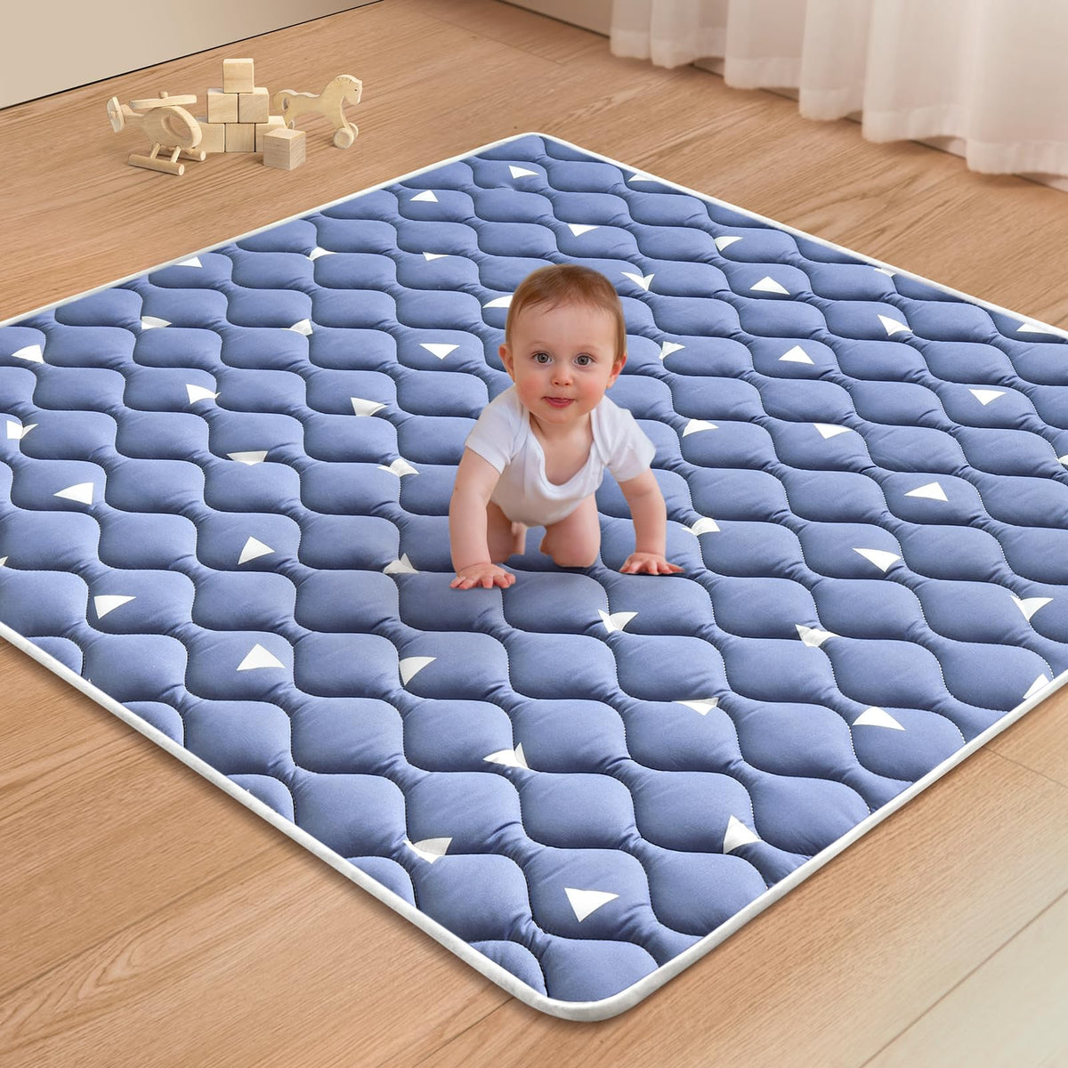 LILYVIBEBEARHAPPY premium foam play mat 50x50 with thick surface for cozy crawling.