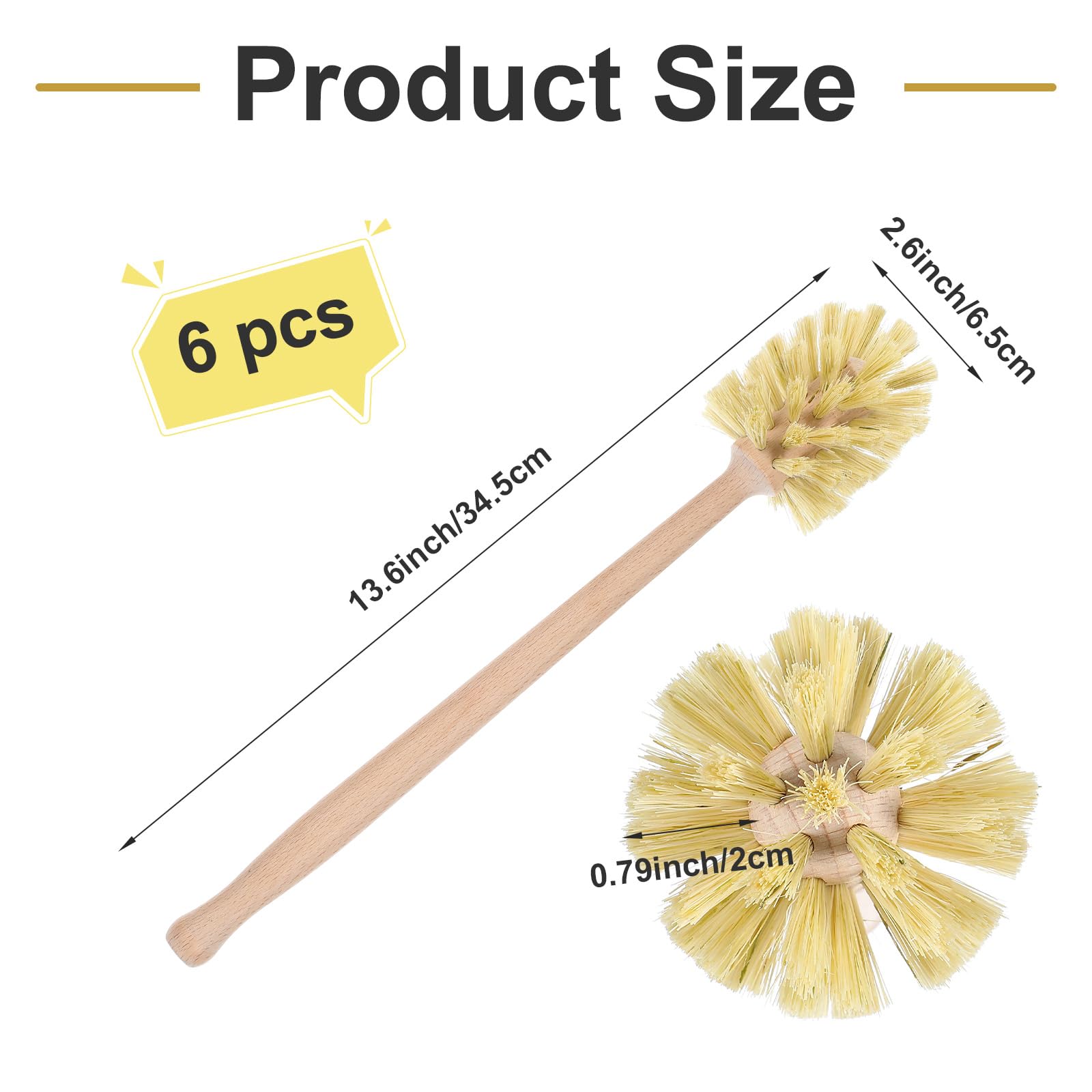 Limbeuuu long-handle beechwood bottle-cleaning brush reaching narrow openings.