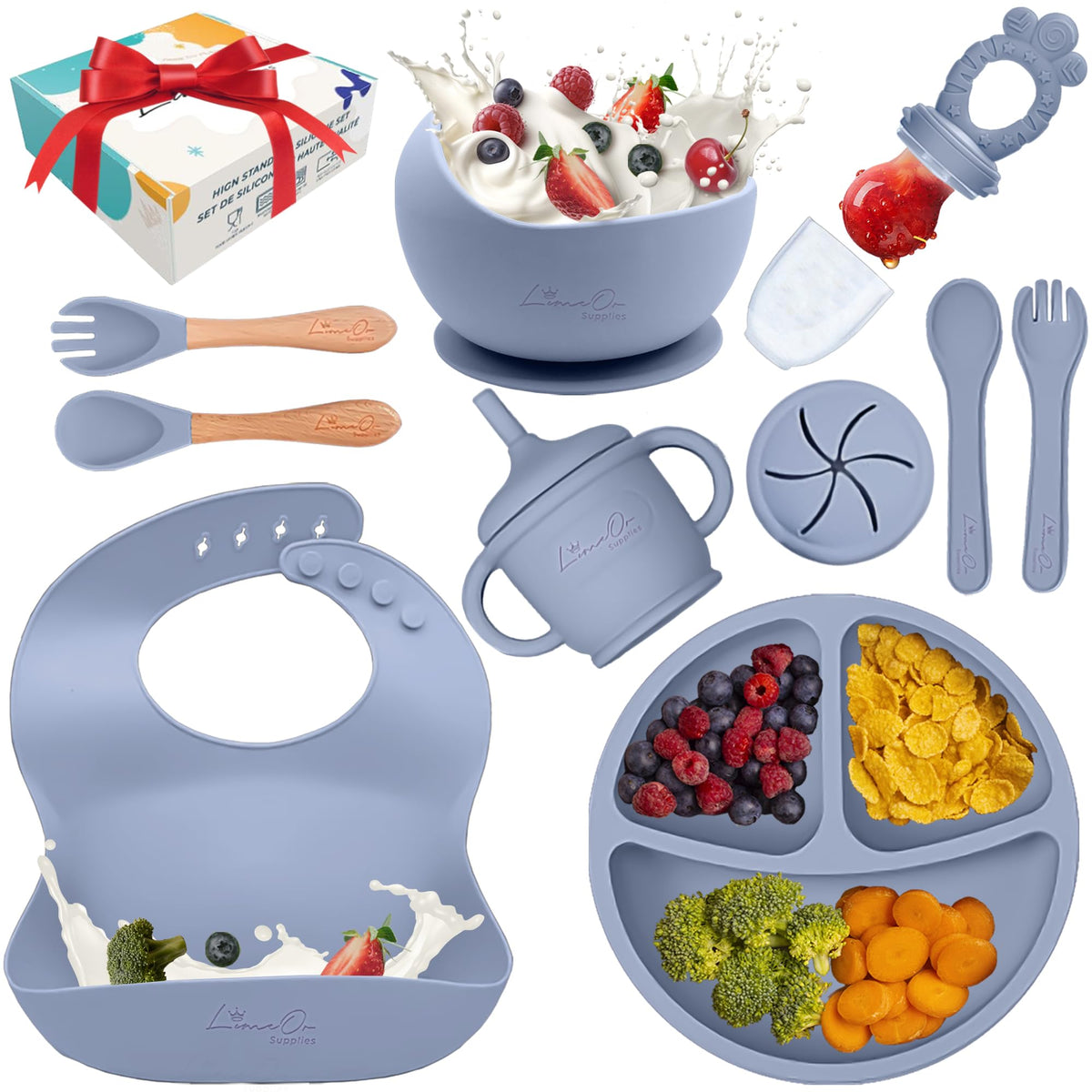 LimeOr Supplies silicone suction plate promotes mess-free self-feeding.