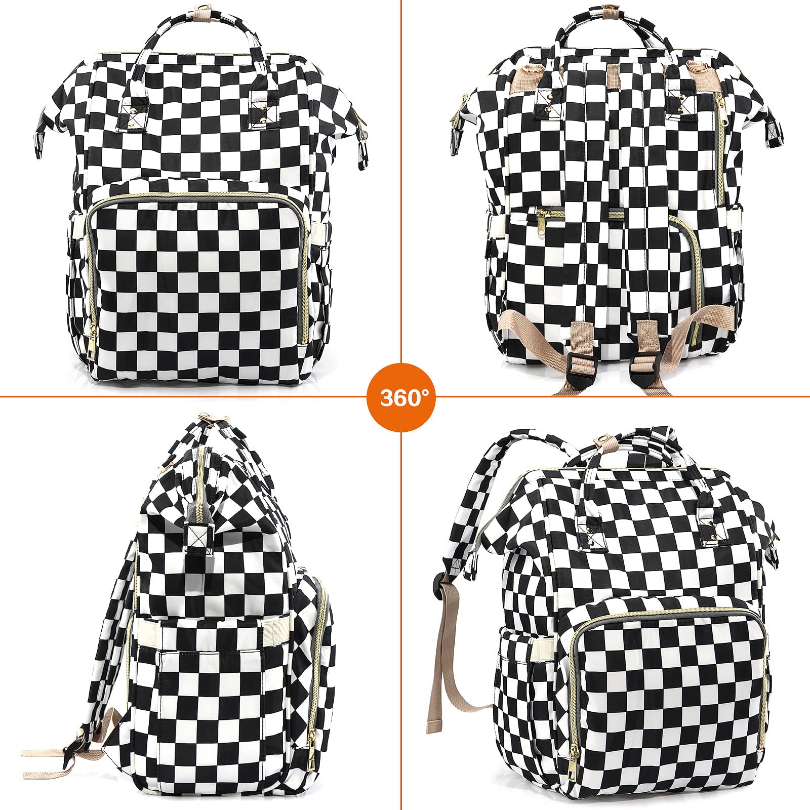 LIMHOO diaper bag backpack thick padded shoulder straps reduce fatigue during daily trips.