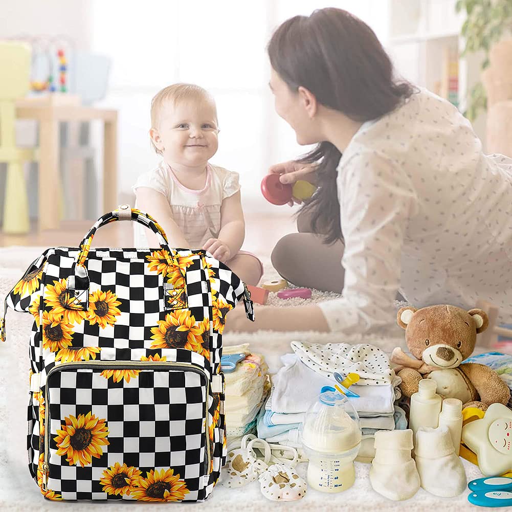 LIMHOO diaper bag backpack sunflowers unisex design ideal for travel