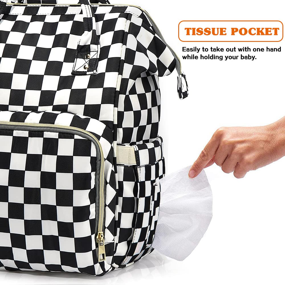 LIMHOO diaper bag backpack top-open design for fast items during outings.