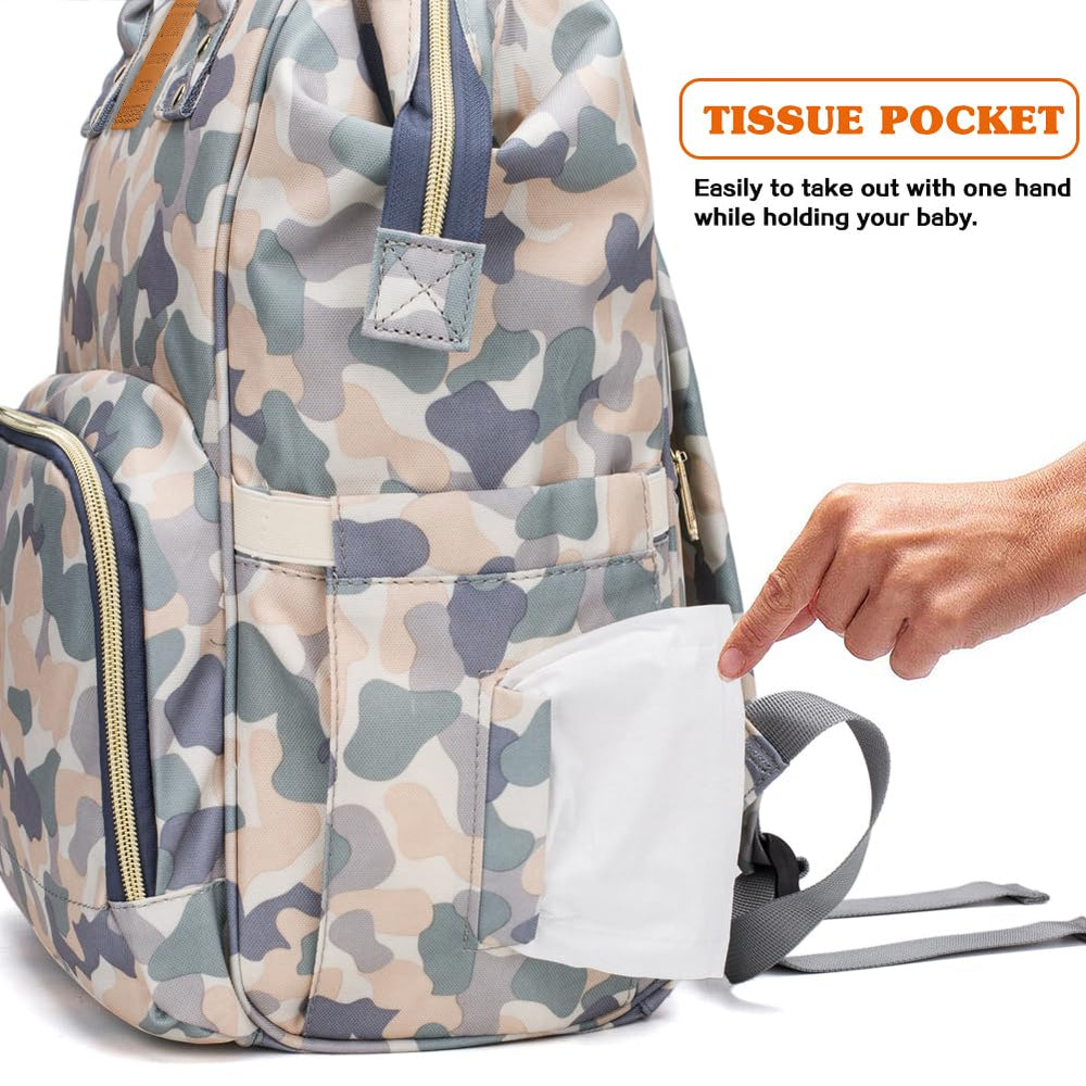 LIMHOO Diaper Bag Backpack waterproof canvas protects gear in rain or splashes
