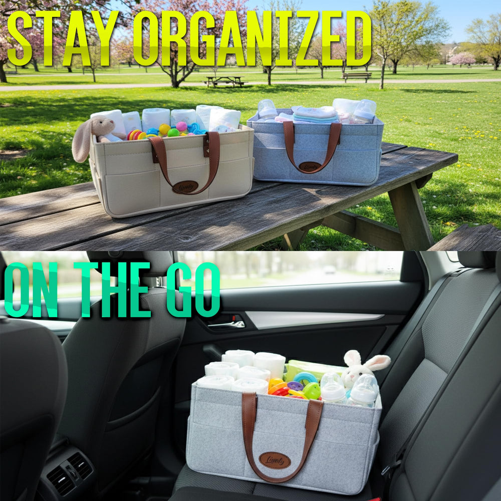 Linaly baby storage basket doubles as a toy or nursing-supply organizer.