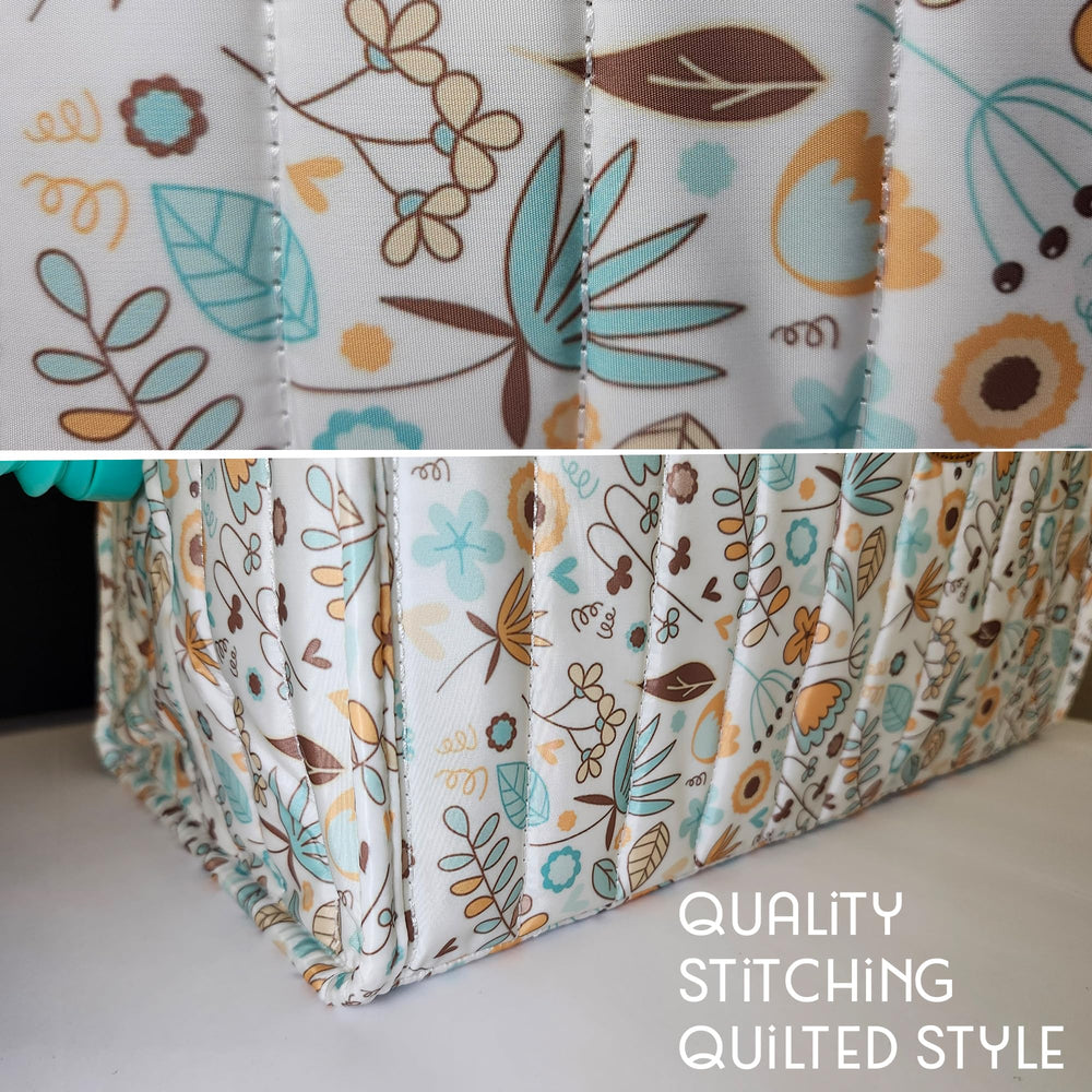 Linaly Floral Diaper Caddy side pocket view demonstrates convenient storage for small items