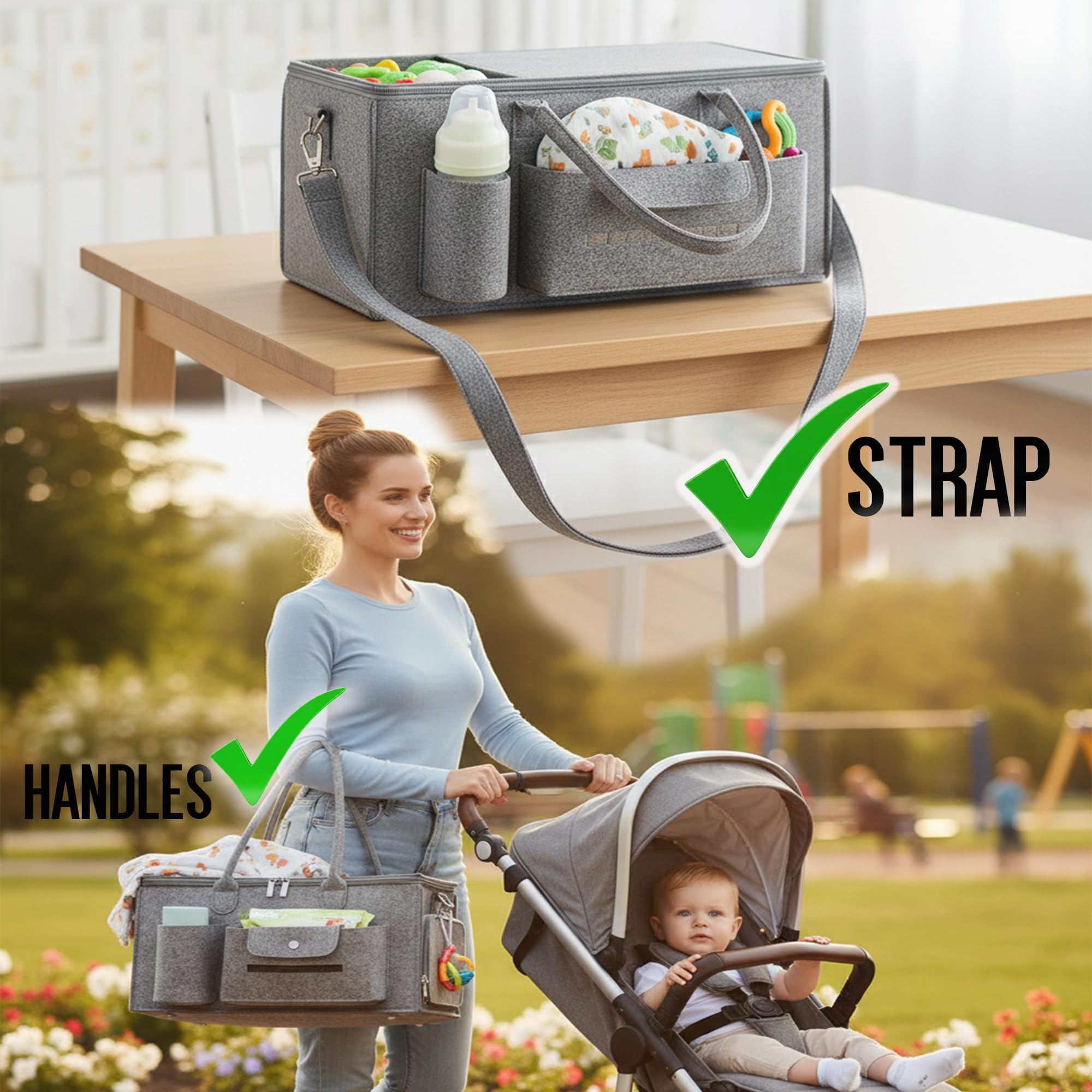 Linaly ultra-durable soft felt material is gentle yet sturdy.