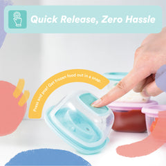 Liname 4 oz baby container shows clear measurement markings for portion control.