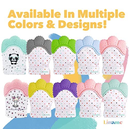 Liname teething mitten washable durable offers easy cleaning and long-lasting use.