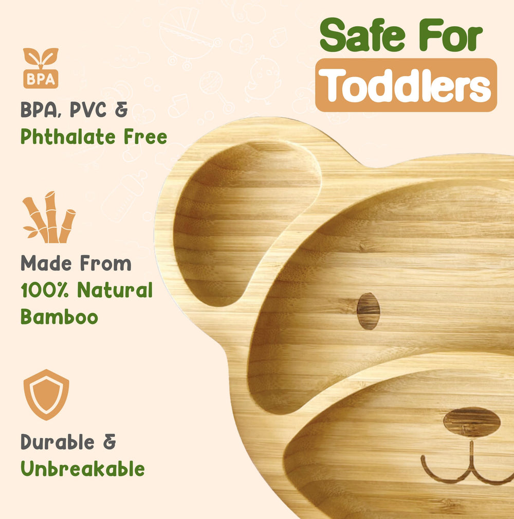Linda's Essentials bamboo plate easy-cleaning helps busy families tidy up after meals.