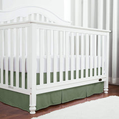 Linens Limited 14-inch drop detail ensures easy crib bedskirt fitting