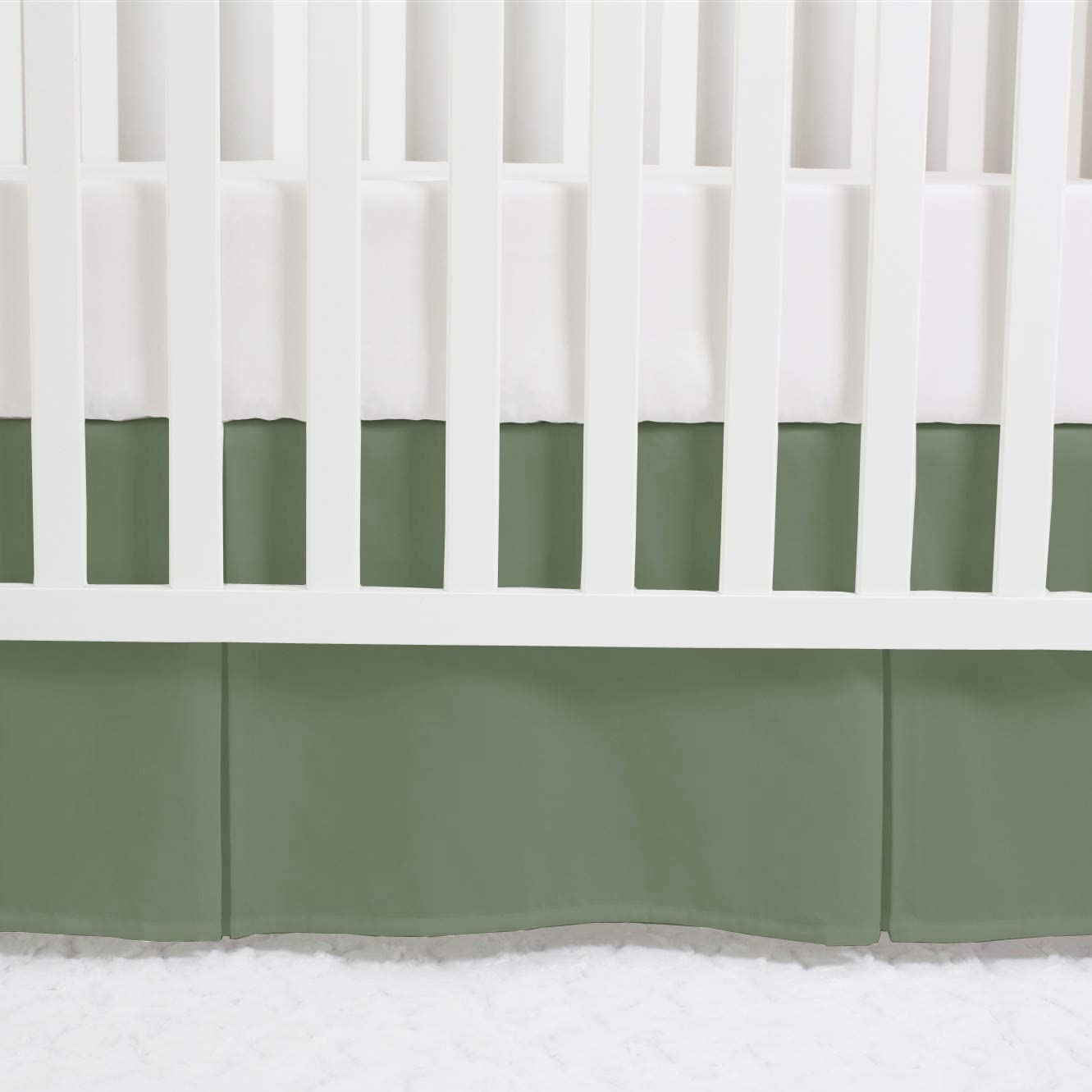 Linens Limited 800TC cotton crib skirt fabric texture for soft nursery ambiance