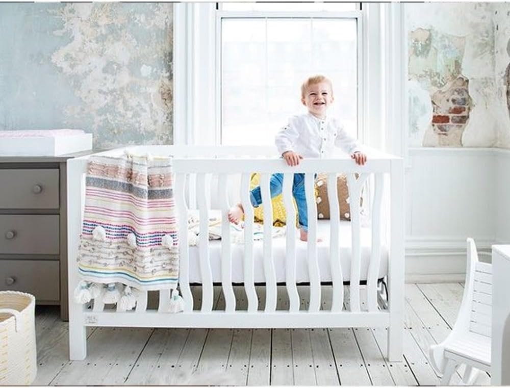 Linens Limited box pleated crib bed skirt fits standard 28x52 cribs