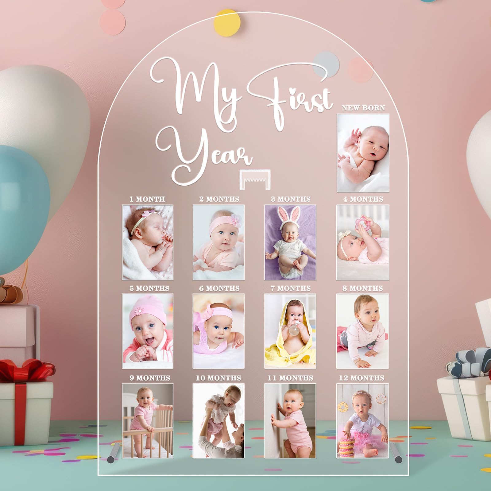 Lineshading milestone frame makes a thoughtful baby shower gift.