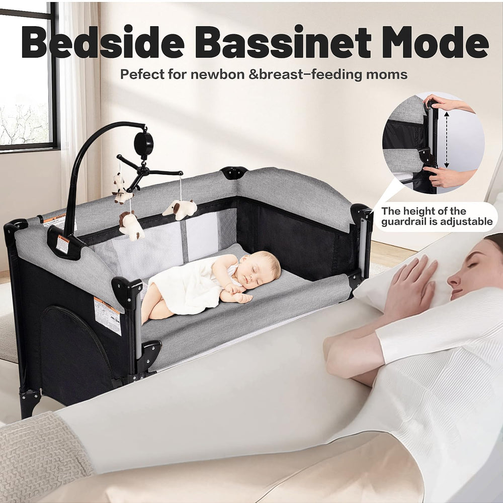 LININYHAO detachable upper bed converting to playpen for versatility
