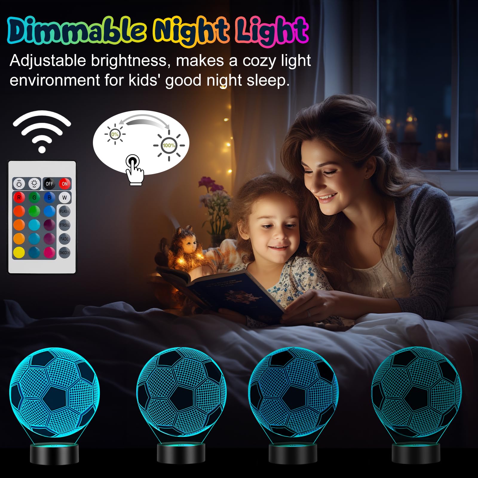 Linkax soccer gift dimmable brightness protects eyes