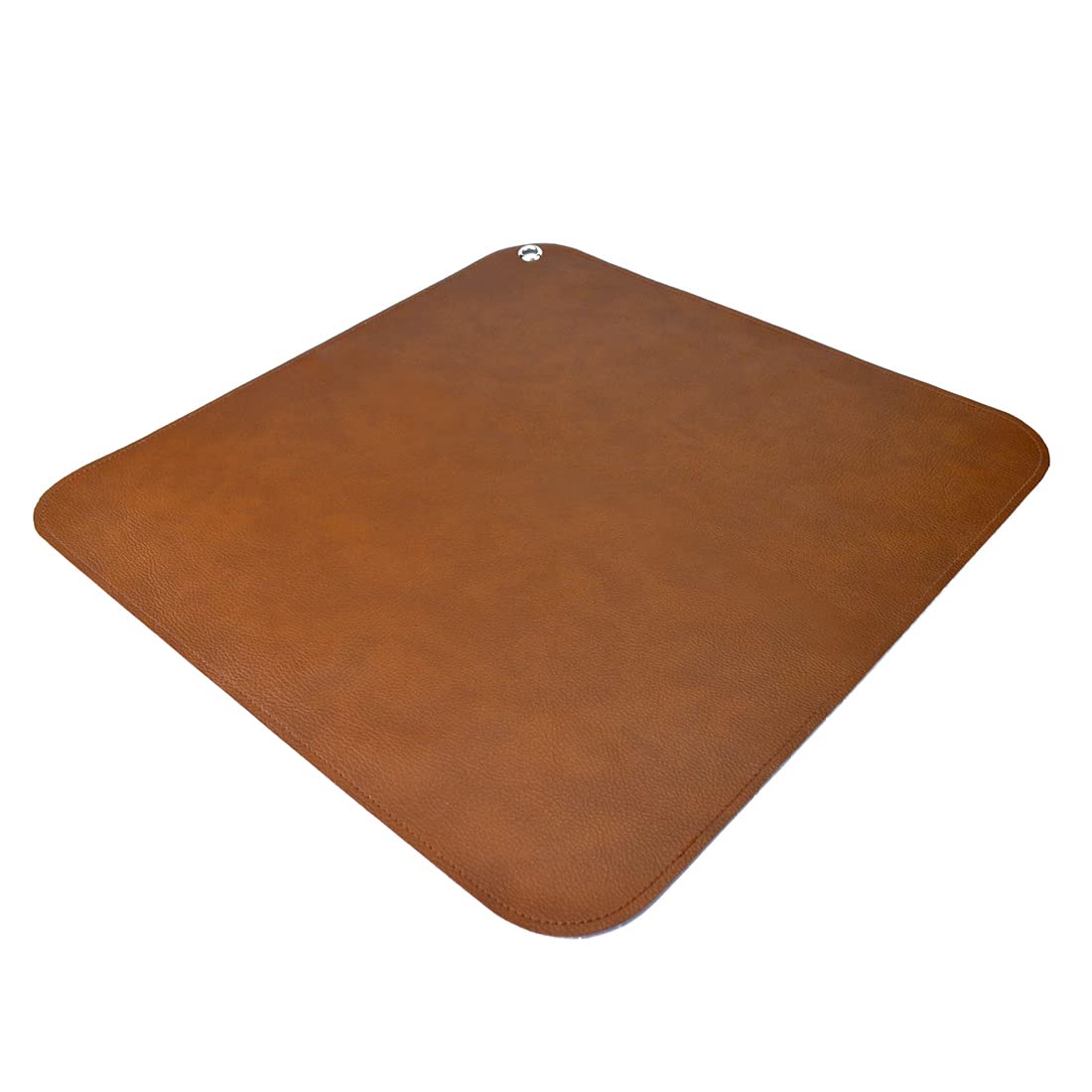 Linkidea vegan leather splat mat under high chair setup showing generous coverage for mess-prone meals