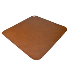 Linkidea vegan leather splat mat under high chair setup showing generous coverage for mess-prone meals
