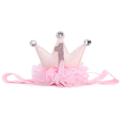 LINLULU pink-glitter-birthday-crown ideal for memorable cake-smash photos.